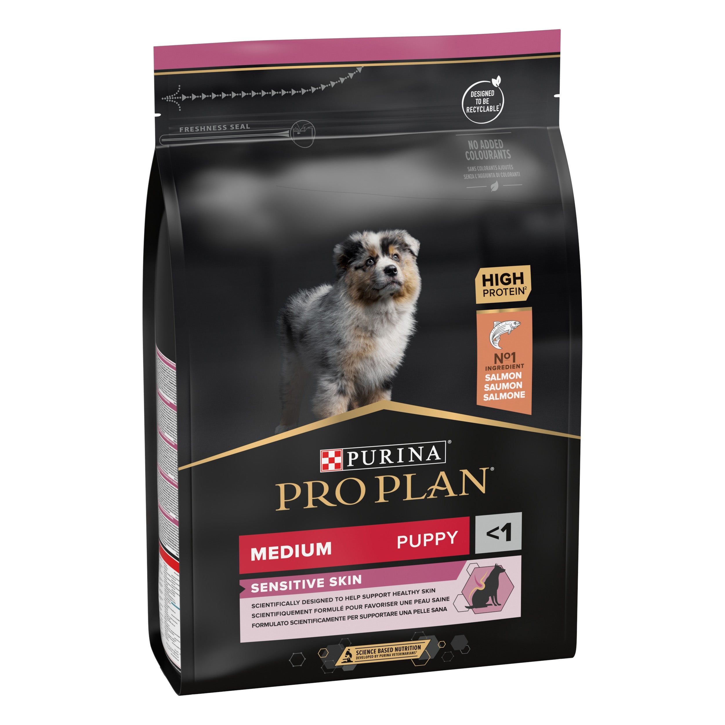 Pro Plan Dog Medium Puppy Sensitive Skin Salmón Pienso para Perros al mejor precio -Todoanimal.es