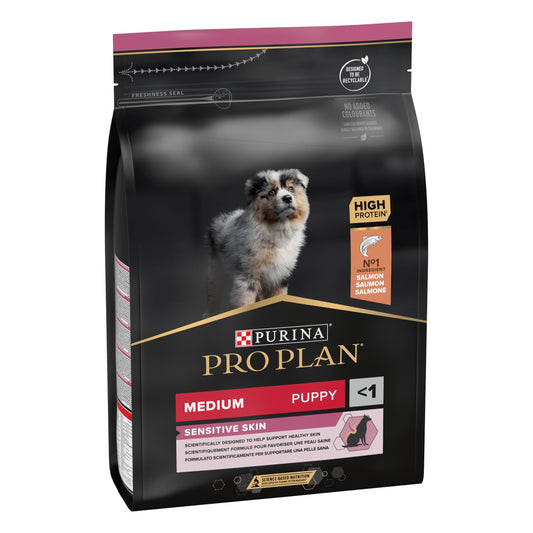 Pro Plan Dog Medium Puppy Sensitive Skin Salmón Pienso para Perros al mejor precio -Todoanimal.es