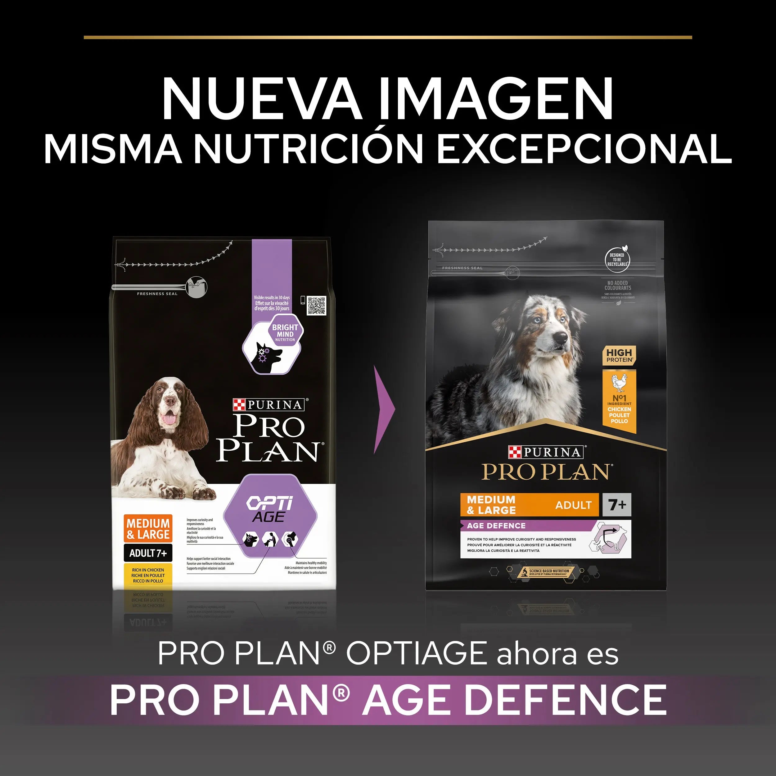 Pro Plan Dog Medium & Large Adult Agedefen 7+ Pollo 3 kg al mejor precio -Todoanimal.es