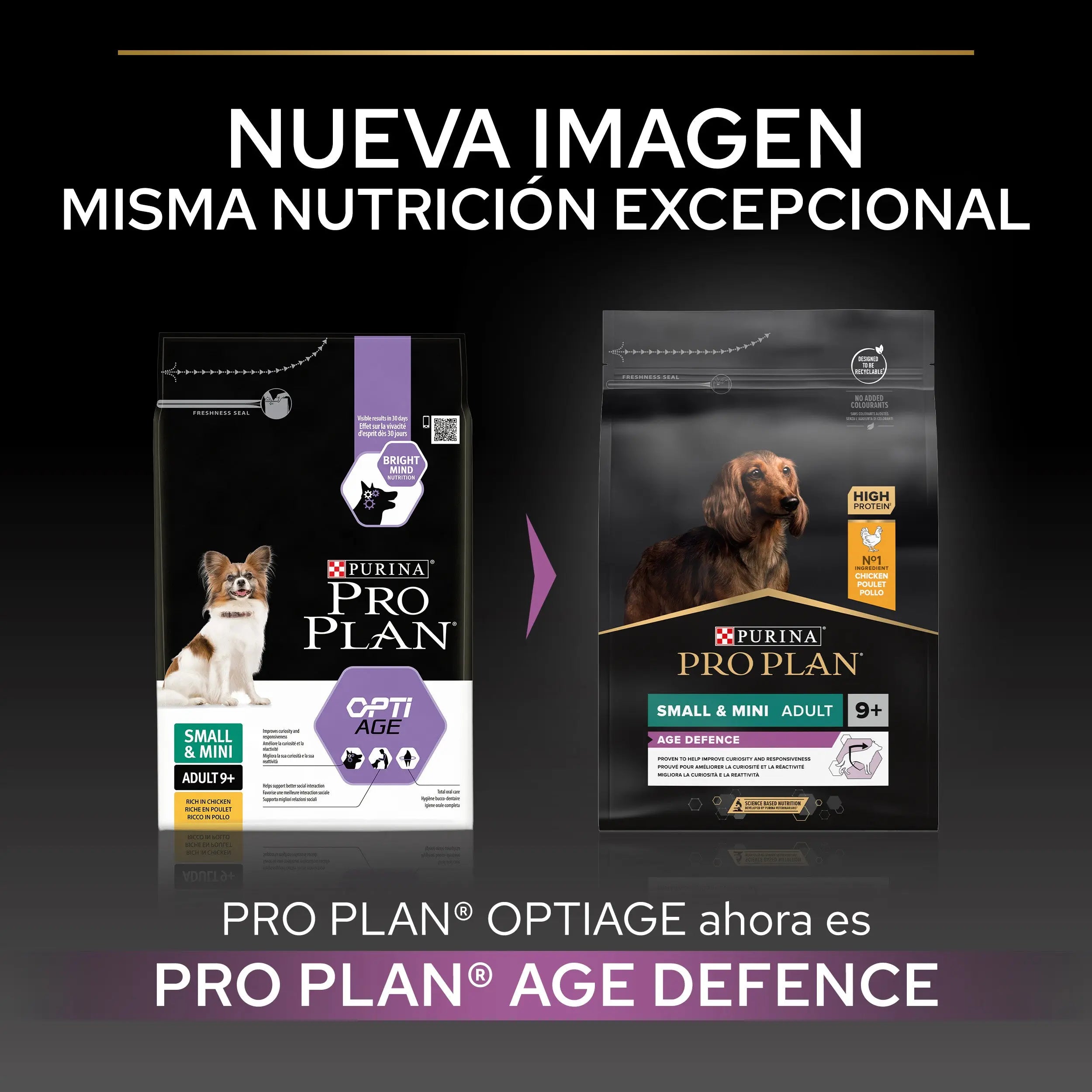 Pro Plan Dog Small & Mini Adult Agedefen 9+ Pollo 3 kg al mejor precio -Todoanimal.es