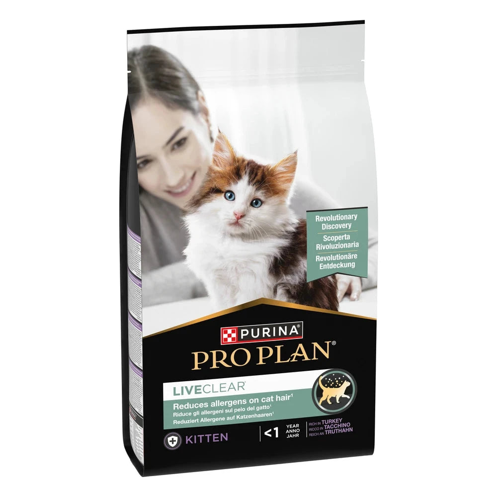 Pro Plan LiveClear Kitten Pavo Pienso para Gatitos Reduce Alérgenos sobre el Pelo del Gato al mejor precio -Todoanimal.es