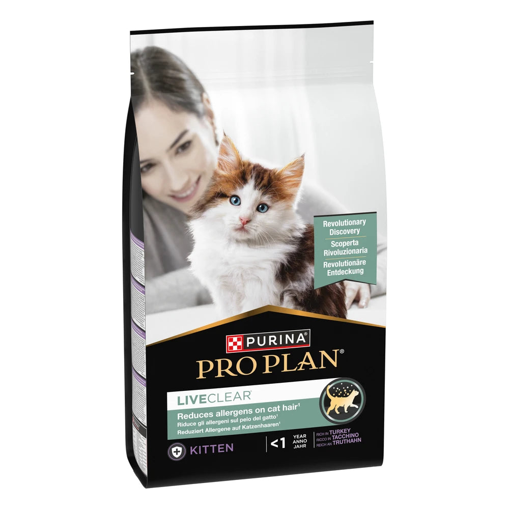 Pro Plan LiveClear Kitten Pavo Pienso para Gatitos Reduce Alérgenos sobre el Pelo del Gato al mejor precio -Todoanimal.es