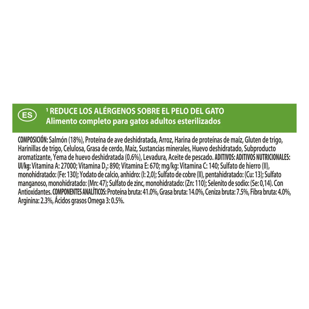 Pro Plan LiveClear Sterilised Adult Salmón Pienso Reduce Alérgenos sobre el Pelo del Gato al mejor precio -Todoanimal.es