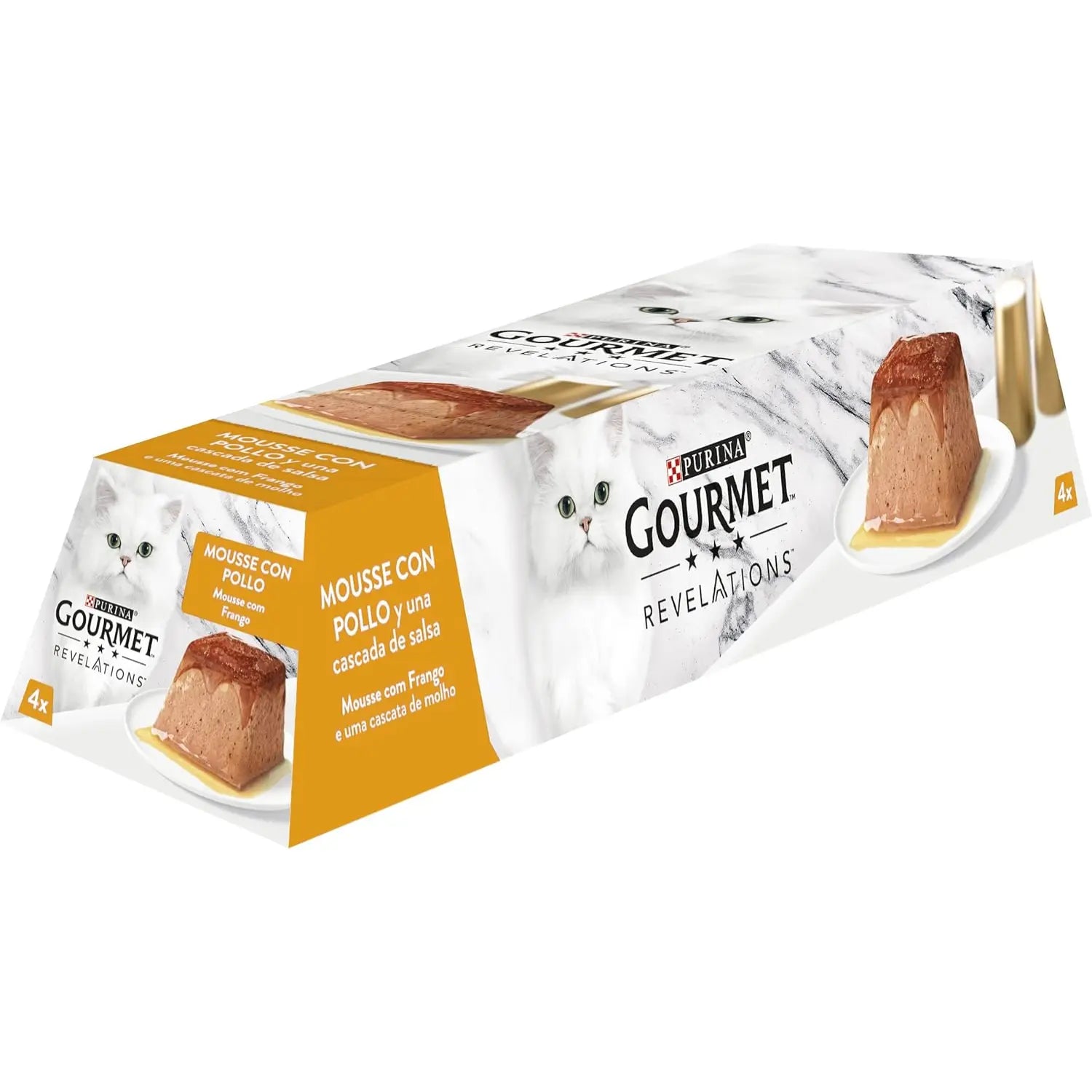 Purina Gourmet Revelations Pirámides Mousse para Gatos Pack 4x57g Todoanimal.es