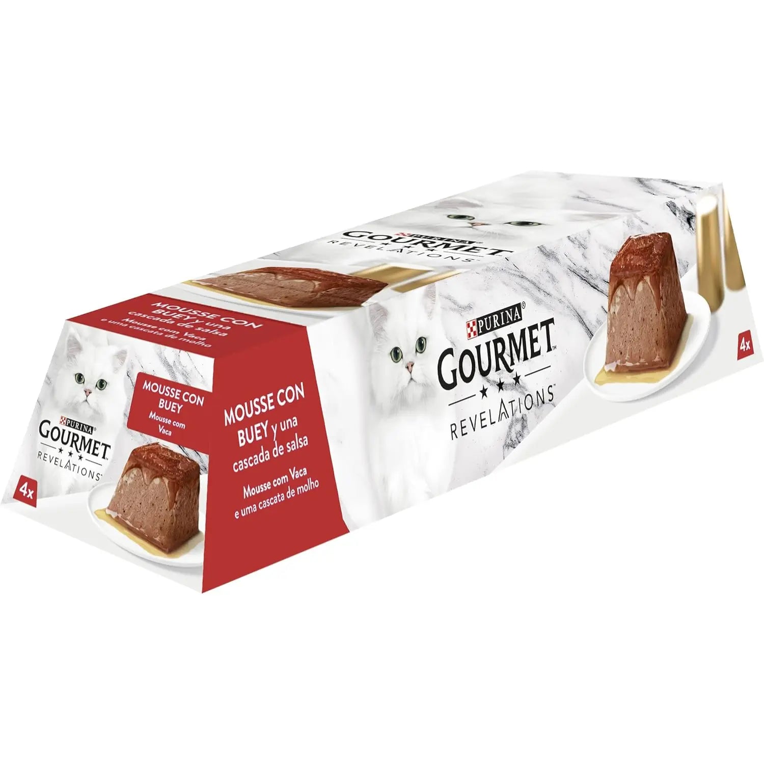 Purina Gourmet Revelations Pirámides Mousse para Gatos Pack 4x57g Todoanimal.es