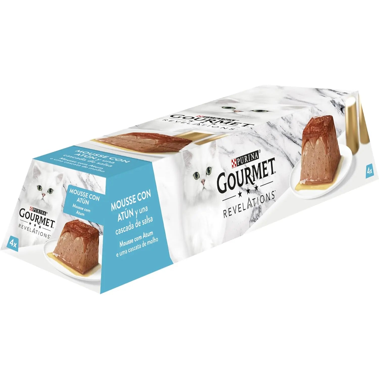 Purina Gourmet Revelations Pirámides Mousse para Gatos Pack 4x57g Todoanimal.es
