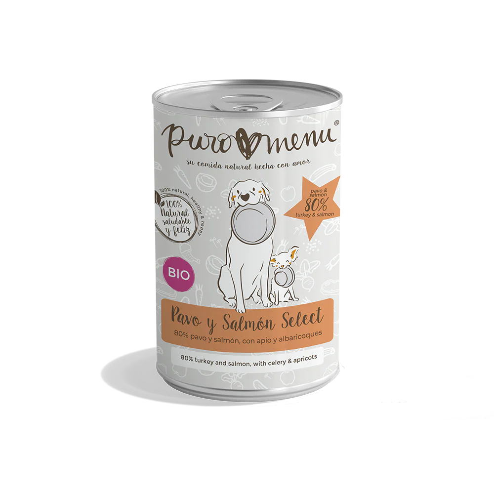 Puro Menú BIO Pavo y Salmón Select Lata Comida Húmeda para Perros al mejor precio -Todoanimal.es