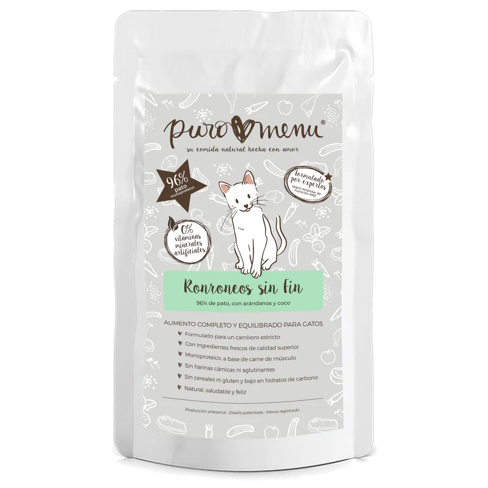 Puro Menú BIO Ronroneos Sin Fin Comida Húmeda de Pato para Gatos al mejor precio -Todoanimal.es