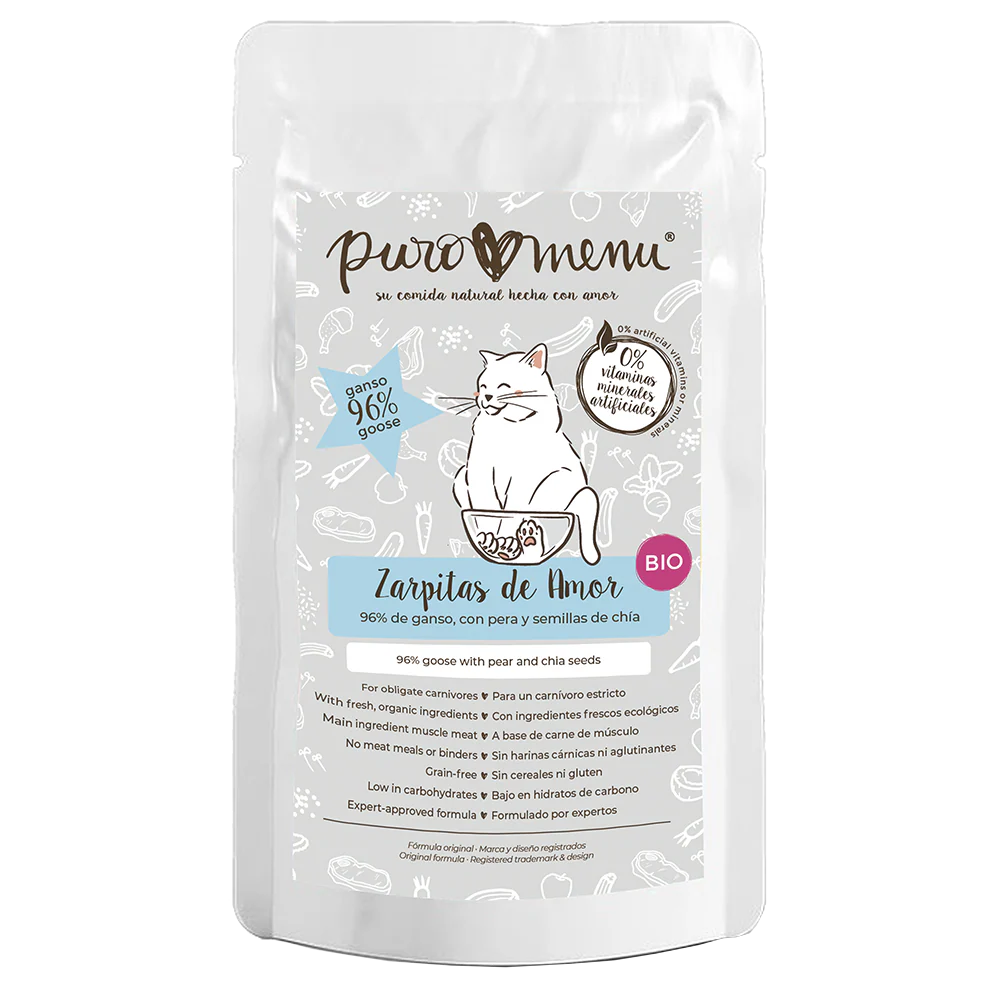Puro Menú BIO Zarpitas de Amor Comida Húmeda de Ganso para Gatos al mejor precio -Todoanimal.es