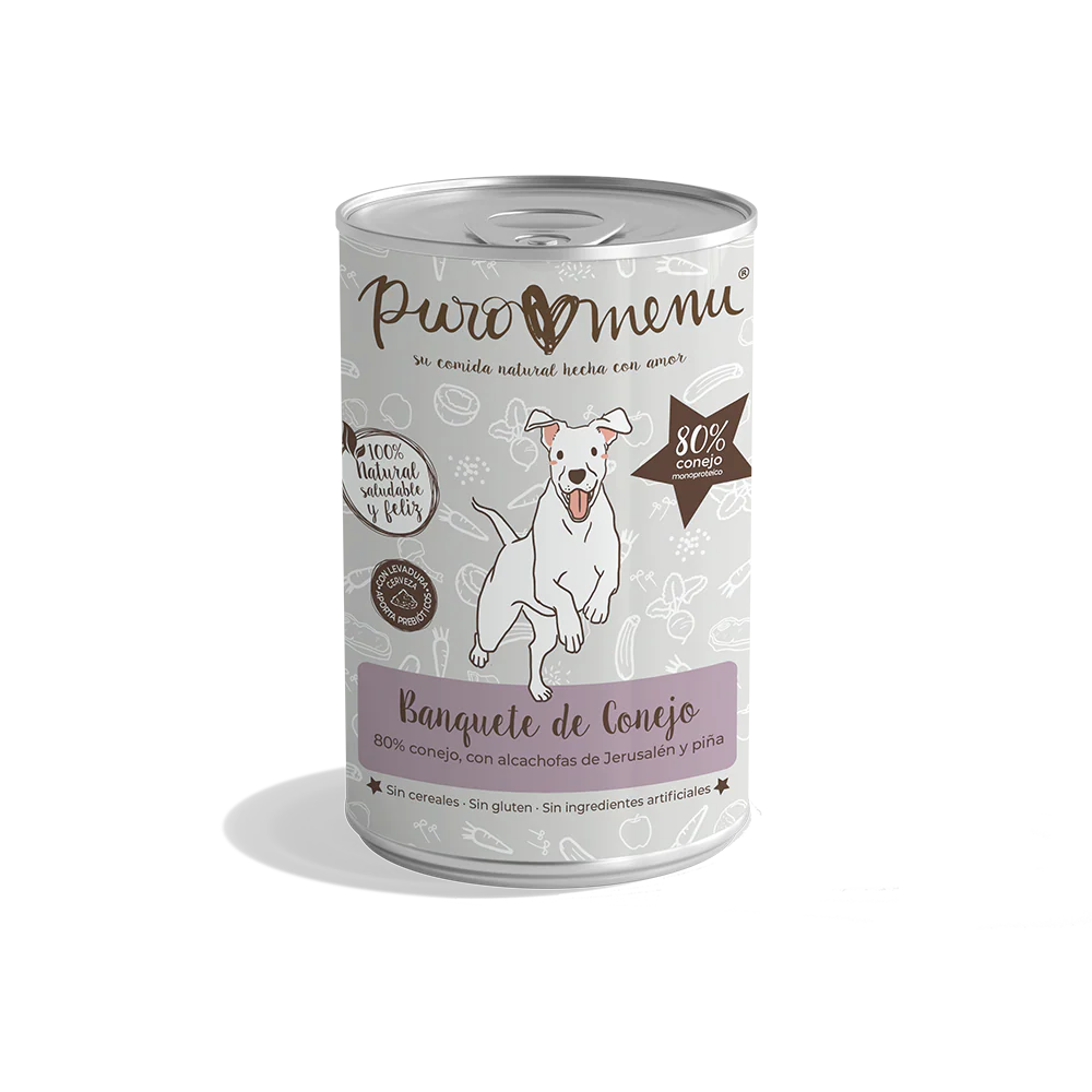 Puro Menú Banquete de Conejo Lata Comida Húmeda para Perros al mejor precio -Todoanimal.es