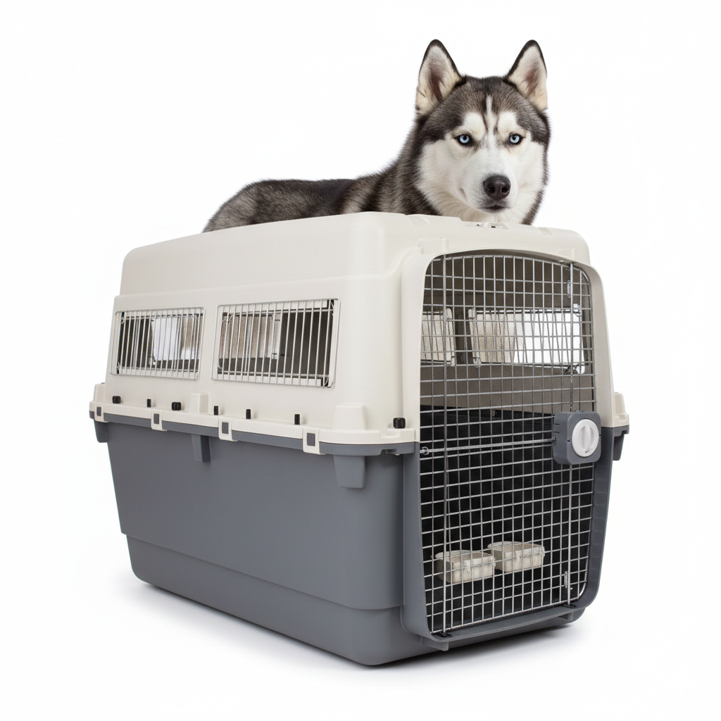 Ribecan Transportín Gigante IATA L-120 para Perros (120x83x90cm) al mejor precio -Todoanimal.es