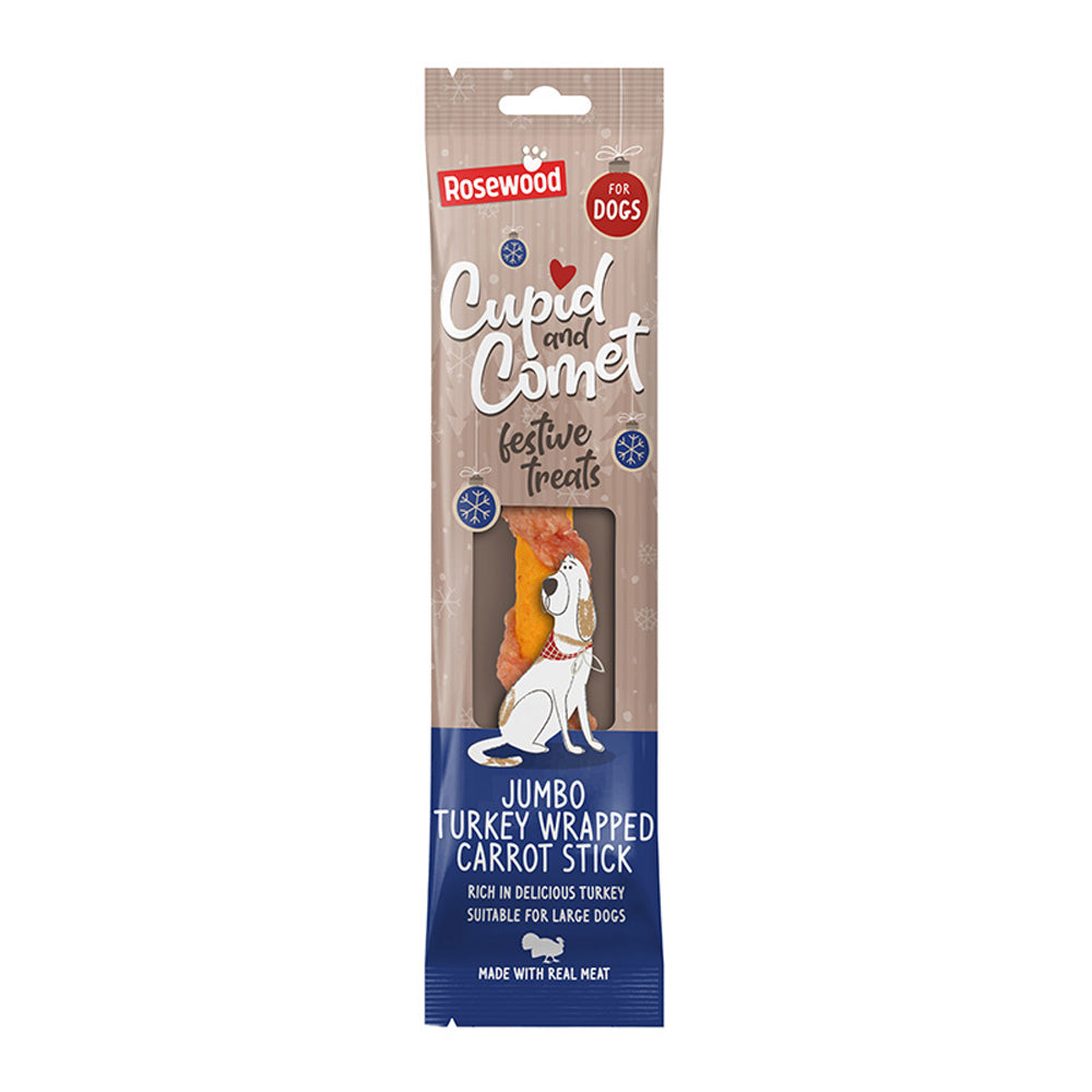 Rosewood Snack Dog Navidad Zanahoria Twist con Pavo Jumbo 70gr al mejor precio -Todoanimal.es