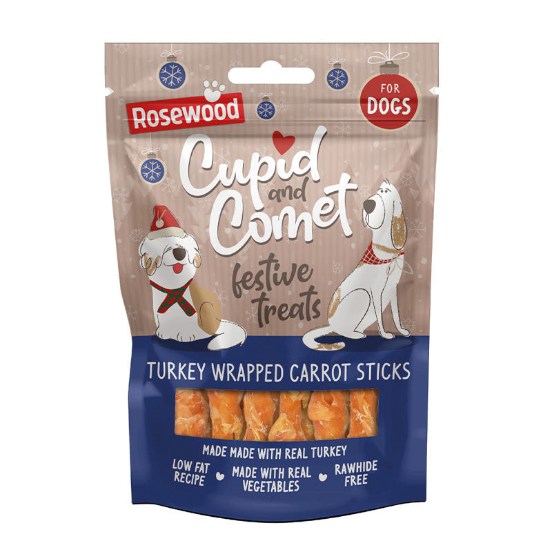 Rosewood Snack Dog Navidad Zanahoria Twists con Pavo 100 g al mejor precio -Todoanimal.es