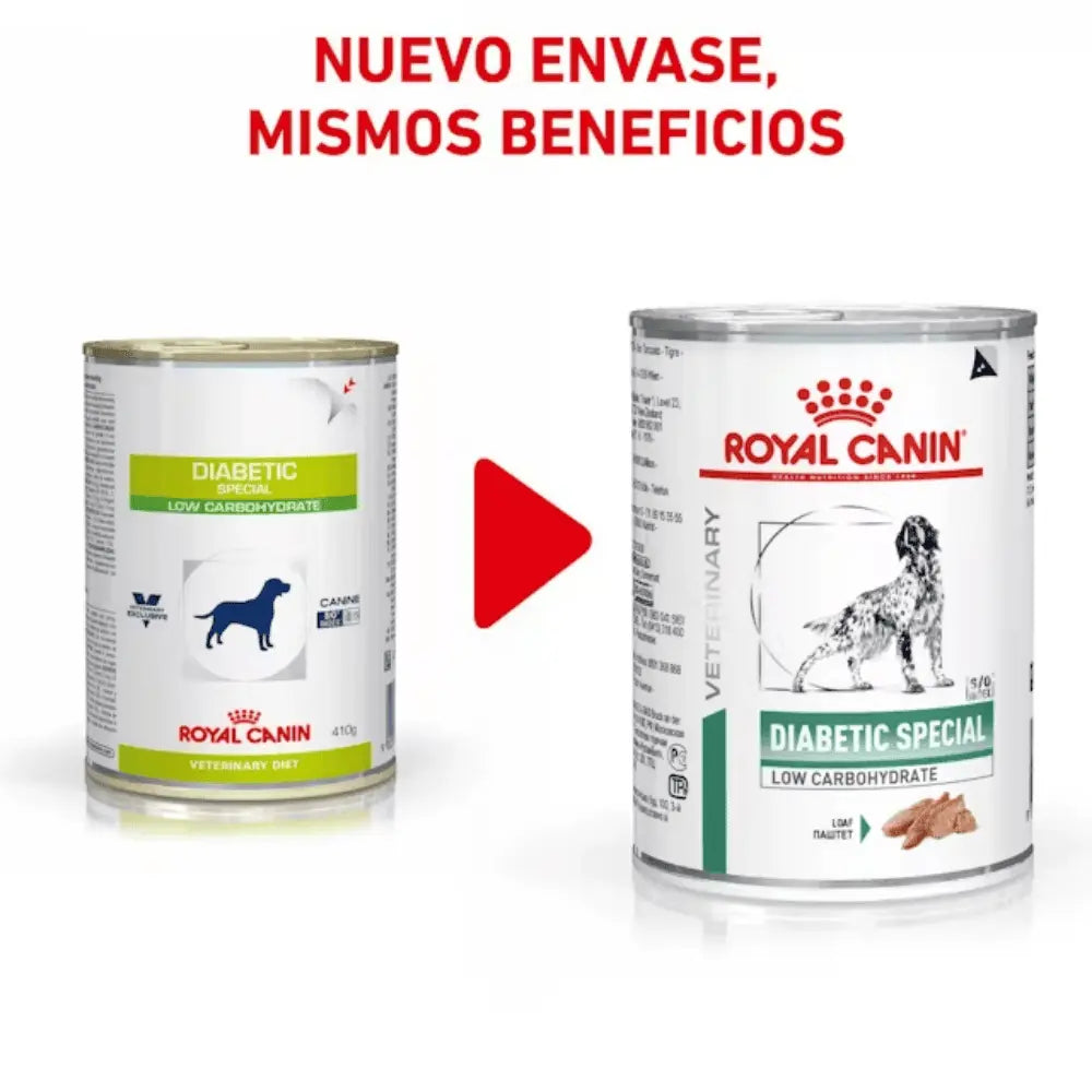 Royal Canin Diabetic Special Paté Low Carbohydrate 410 g Dieta Veterinaria Húmeda para Perros al mejor precio -Todoanimal.es