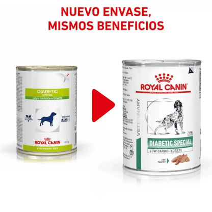 Royal Canin Diabetic Special Paté Low Carbohydrate 410 g Dieta Veterinaria Húmeda para Perros al mejor precio -Todoanimal.es