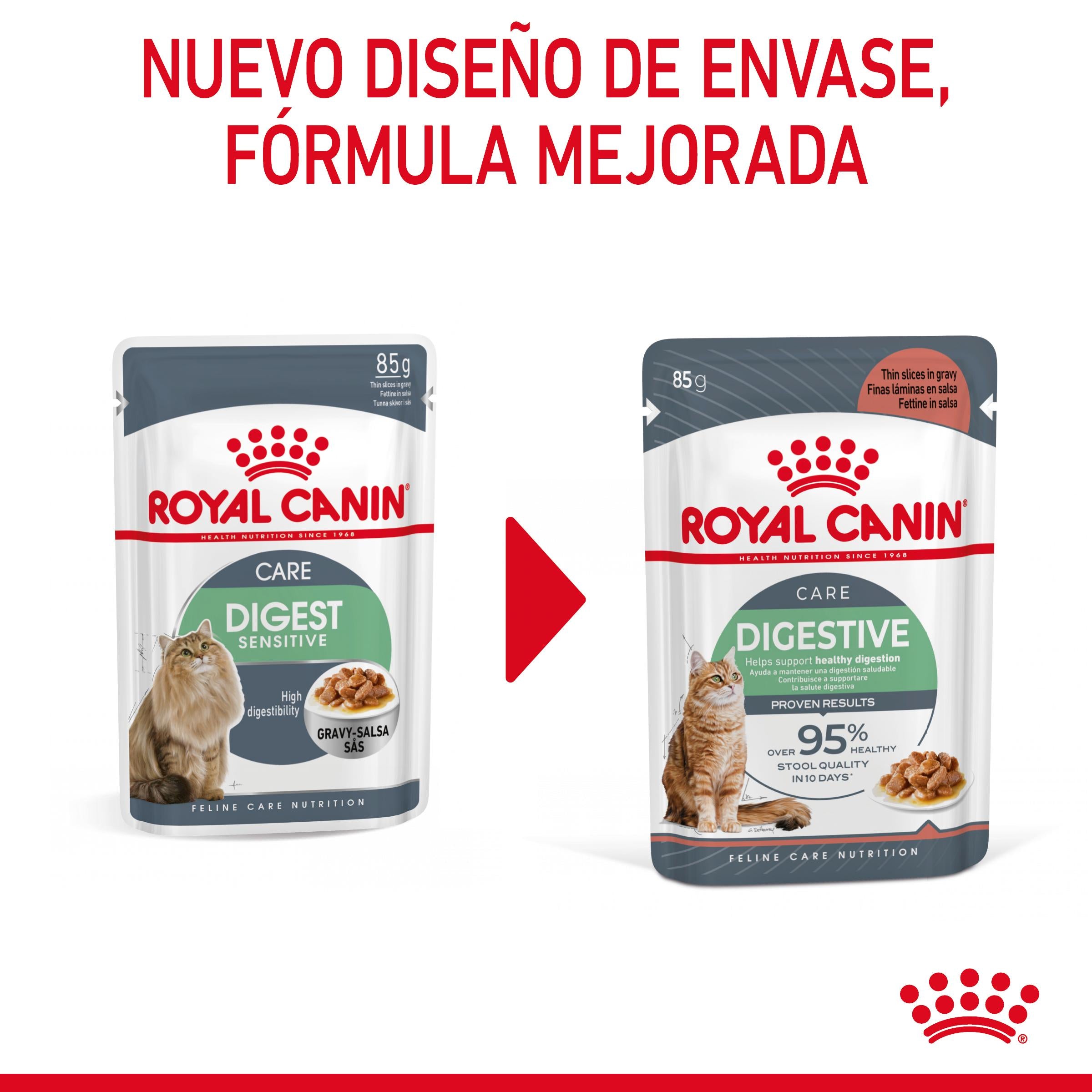 Royal Canin Digestive Care Finas Láminas en Salsa 85 g Húmedo para Gatos al mejor precio -Todoanimal.es