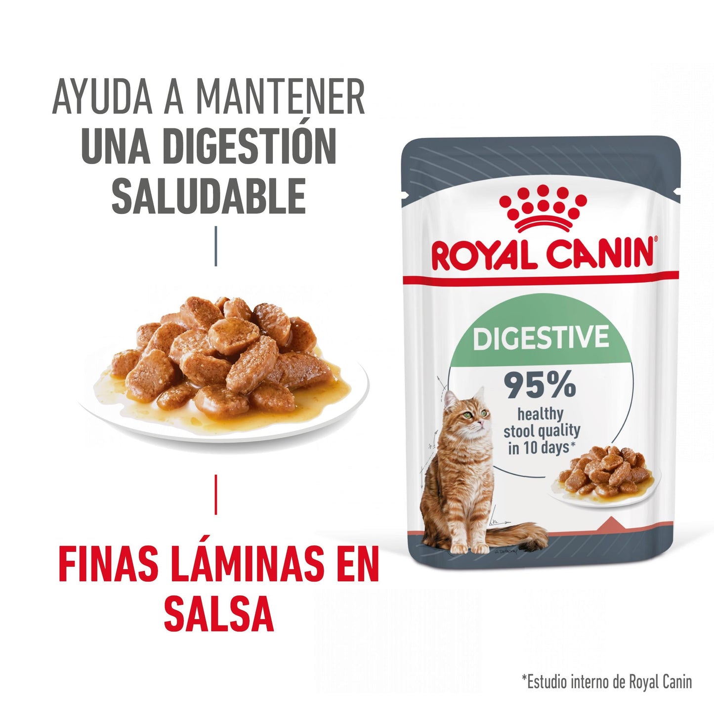 Royal Canin Digestive Care Finas Láminas en Salsa 85 g Húmedo para Gatos al mejor precio -Todoanimal.es