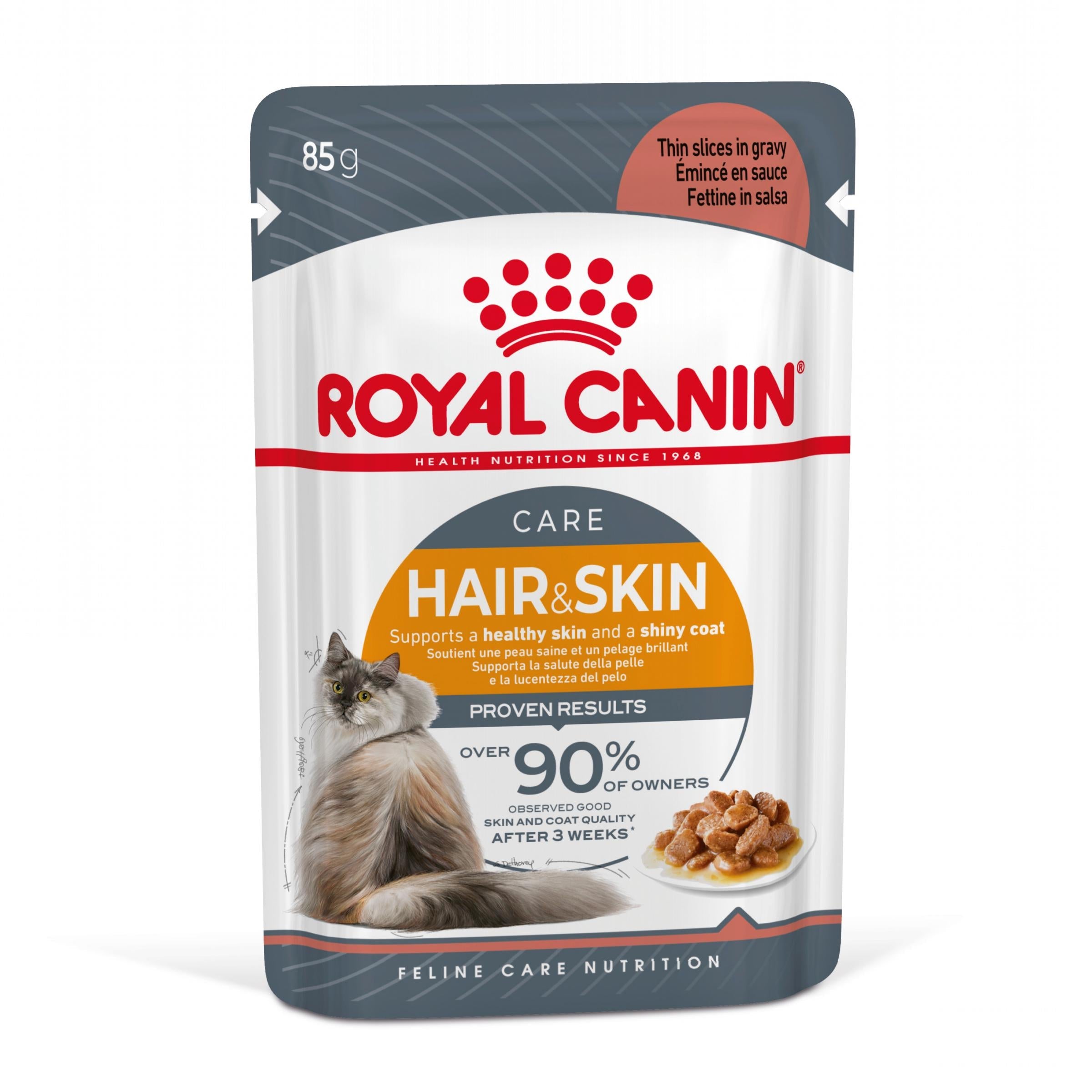 Royal Canin Hair & Skin Care Finas Láminas en Salsa 85 g Húmedo para Gatos al mejor precio -Todoanimal.es