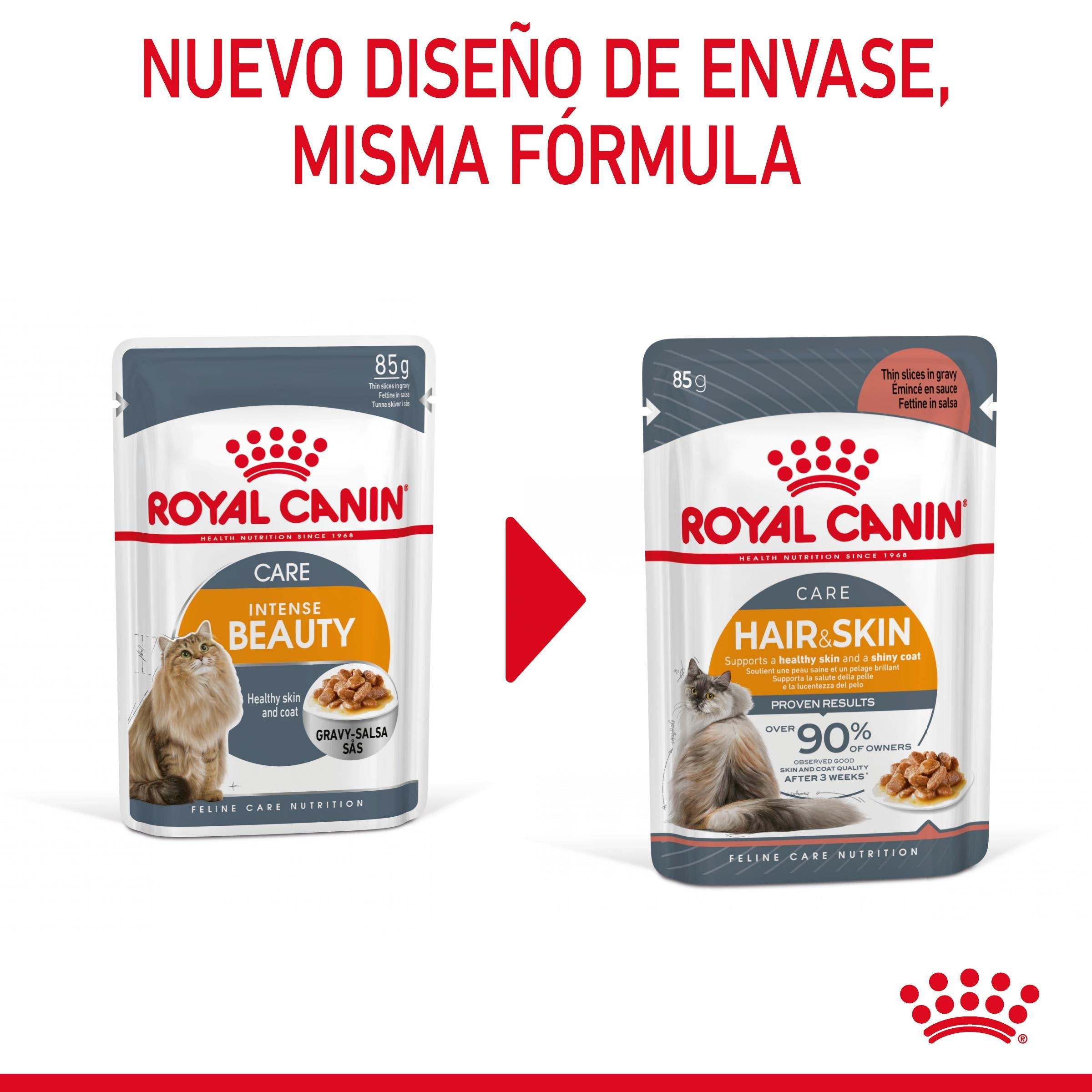 Royal Canin Hair & Skin Care Finas Láminas en Salsa 85 g Húmedo para Gatos al mejor precio -Todoanimal.es