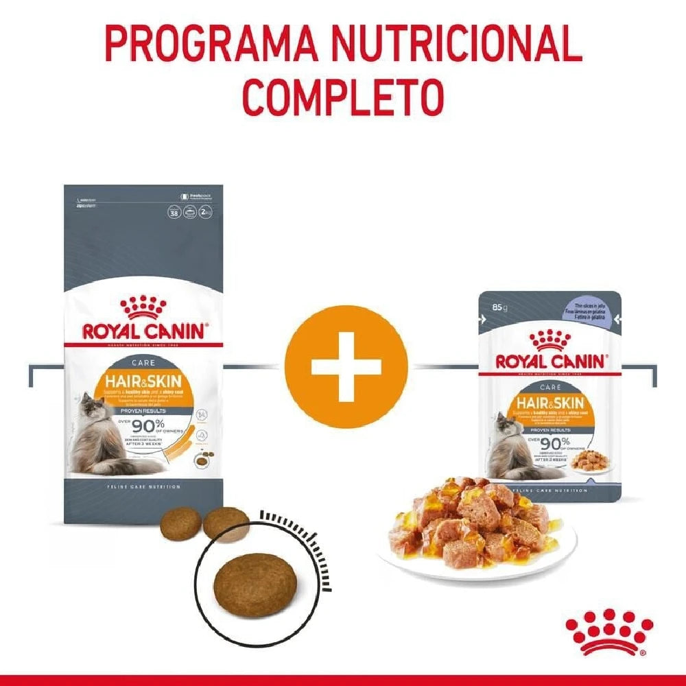 Royal Canin Hair & Skin Finas Láminas en Gelatina 85 g Comida Húmeda para Gatos al mejor precio -Todoanimal.es