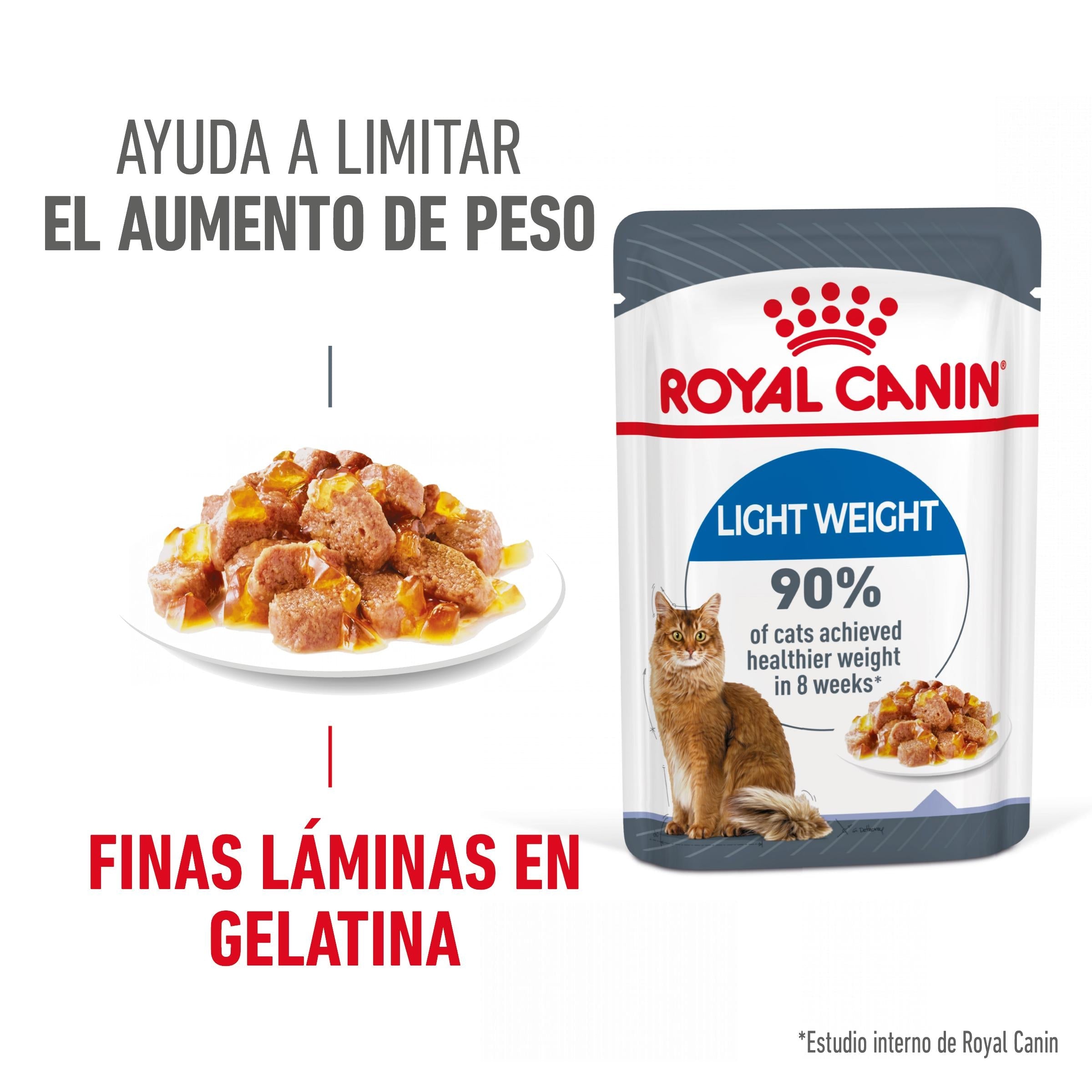 Royal Canin Light Weight Care Finas Láminas en Gelatina 85 g Húmedo para Gatos al mejor precio -Todoanimal.es