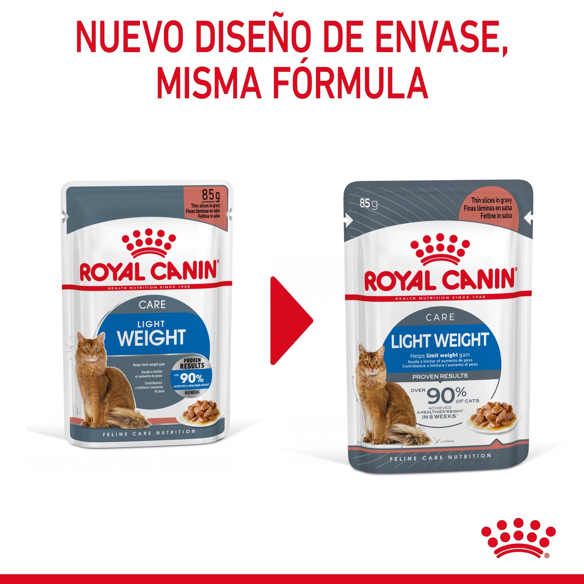Royal Canin Light Weight Care Finas Láminas en Salsa 85 g Húmedo para Gatos al mejor precio -Todoanimal.es