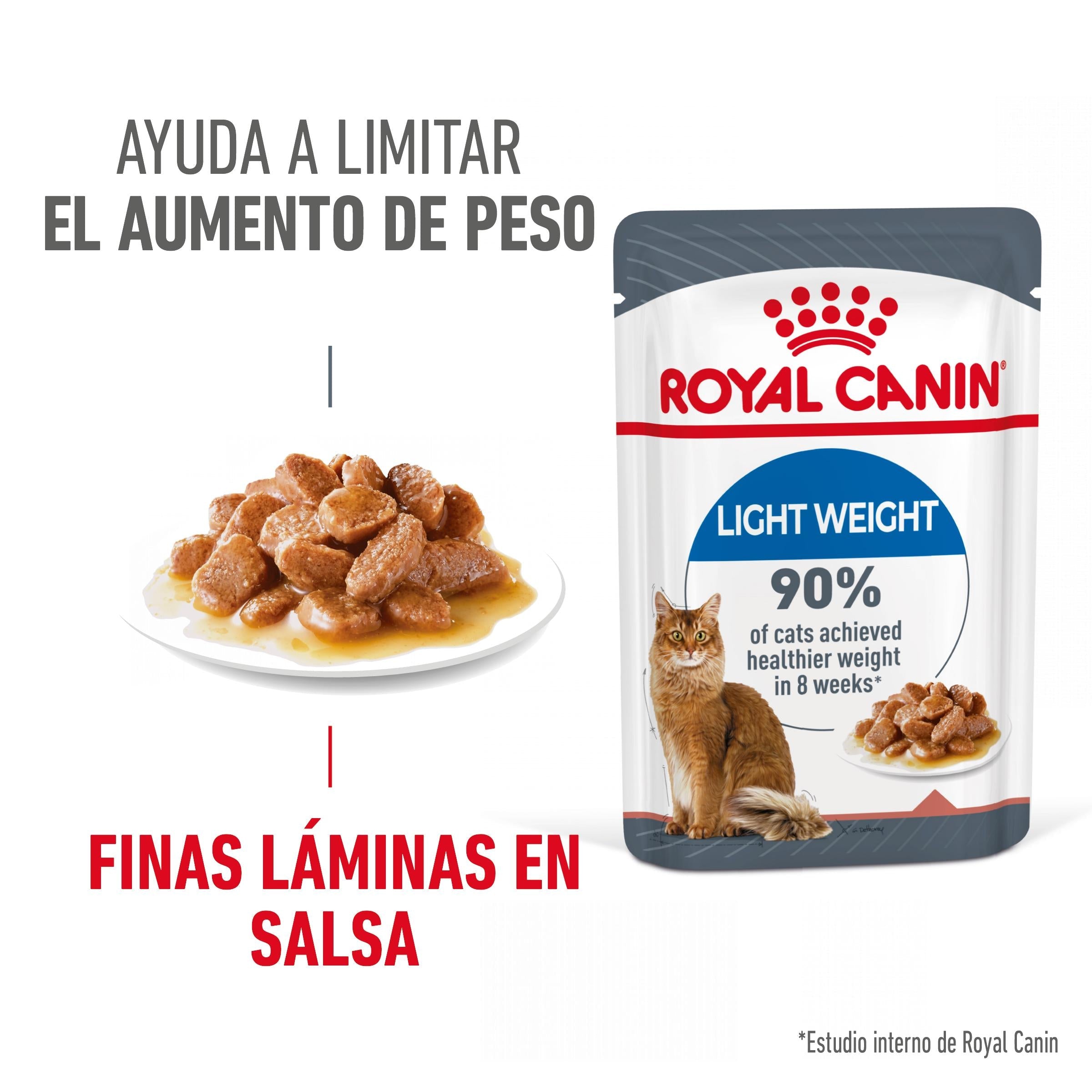 Royal Canin Light Weight Care Finas Láminas en Salsa 85 g Húmedo para Gatos al mejor precio -Todoanimal.es