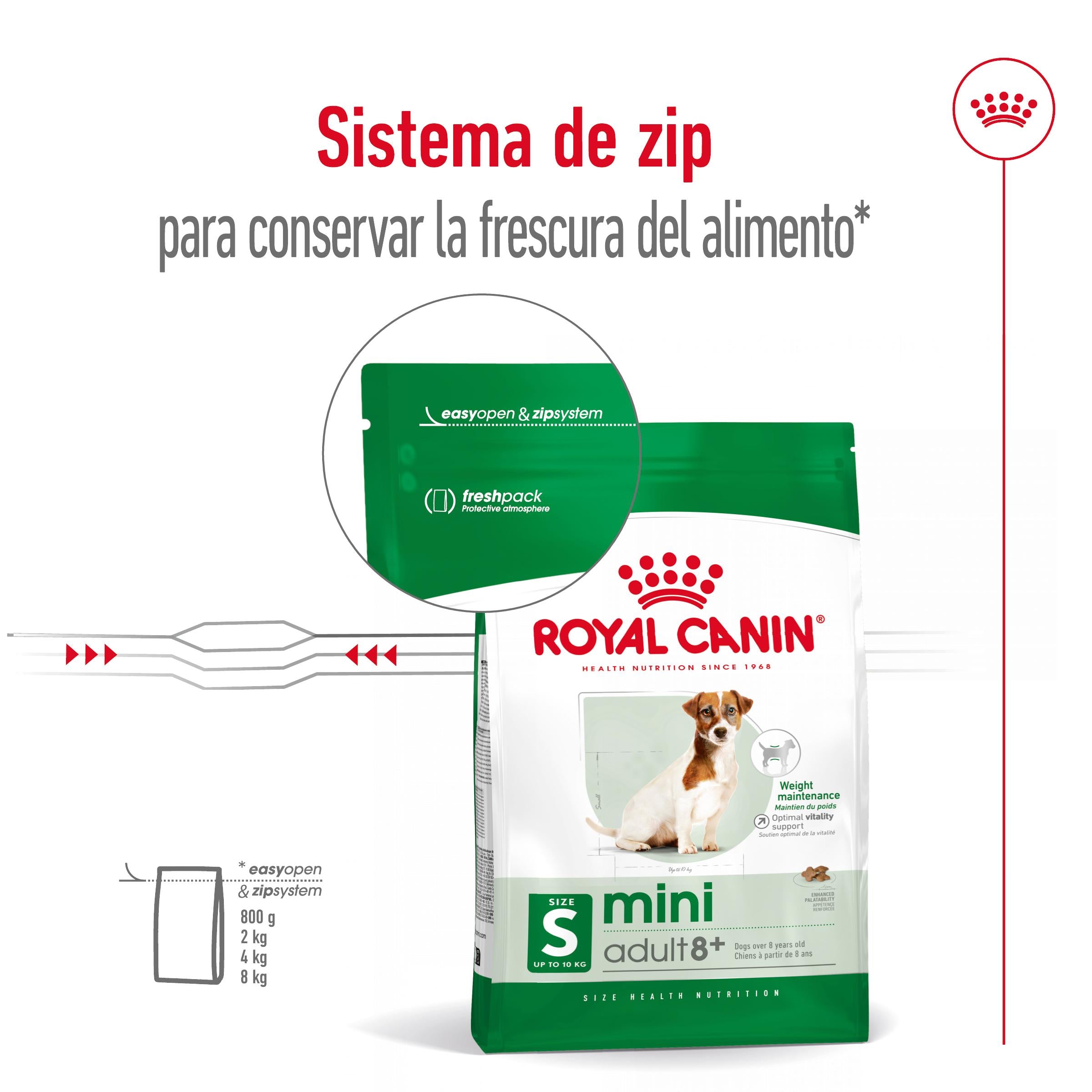 Royal Canin Mini Adult 8+ Pienso para Perros al mejor precio -Todoanimal.es
