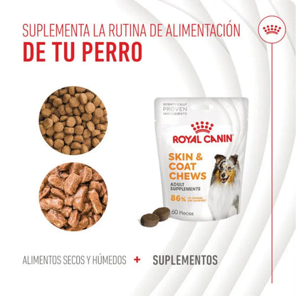 Royal Canin Skin & Coat Chews 240 g Suplemento para Perros Adultos al mejor precio -Todoanimal.es