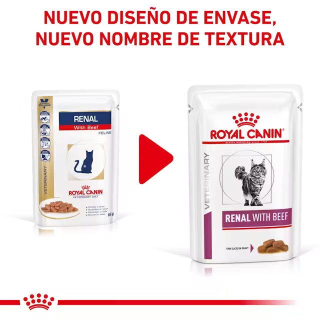 Royal Canin Veterinary Renal con Buey Sobre 85 g Comida Húmeda para Gatos al mejor precio -Todoanimal.es