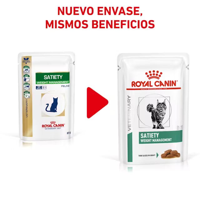 Royal Canin Veterinary Satiety Weight Management Finas Láminas en Salsa 85 g Húmedo para Gatos al mejor precio -Todoanimal.es