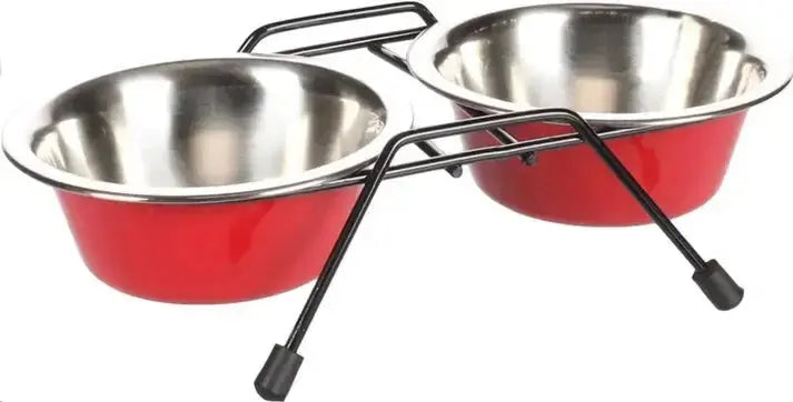 SET COMEDERO BEBEDERO ACERO INOX. 2X380ML ARJUN FLAMINGO FLAMINGO PET PRODUCTS NV