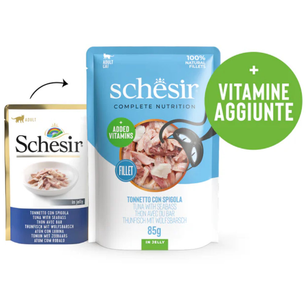 Schesir Sobres Gato 85 g Atún & Lubina al mejor precio -Todoanimal.es