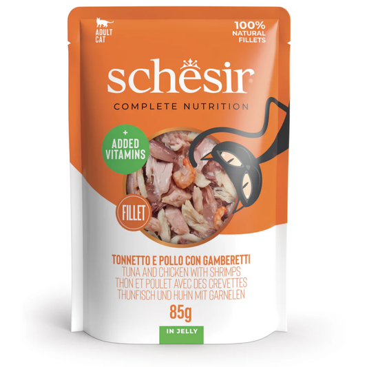Schesir Sobres Gato 85 g Atún, Pollo y Gambas al mejor precio -Todoanimal.es