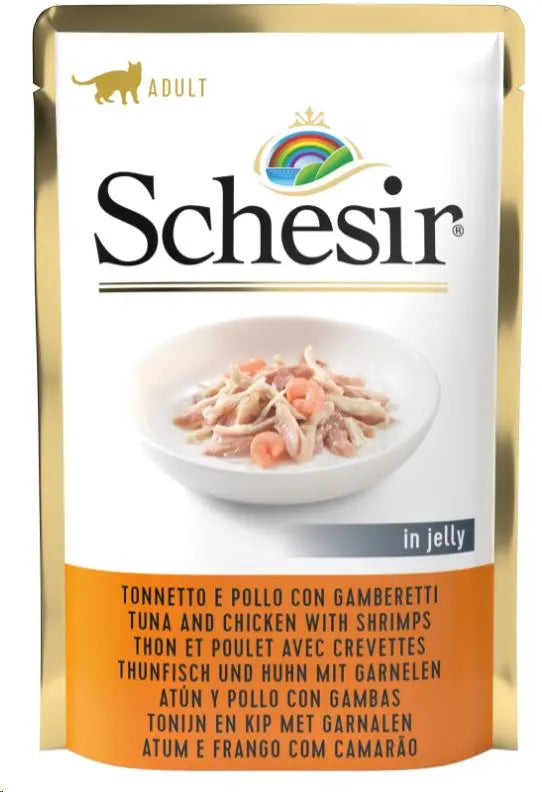 Schesir Sobres Gato 85Gr Atun, Pollo Y Gambas - Precios Más Baratos - Todoanimal