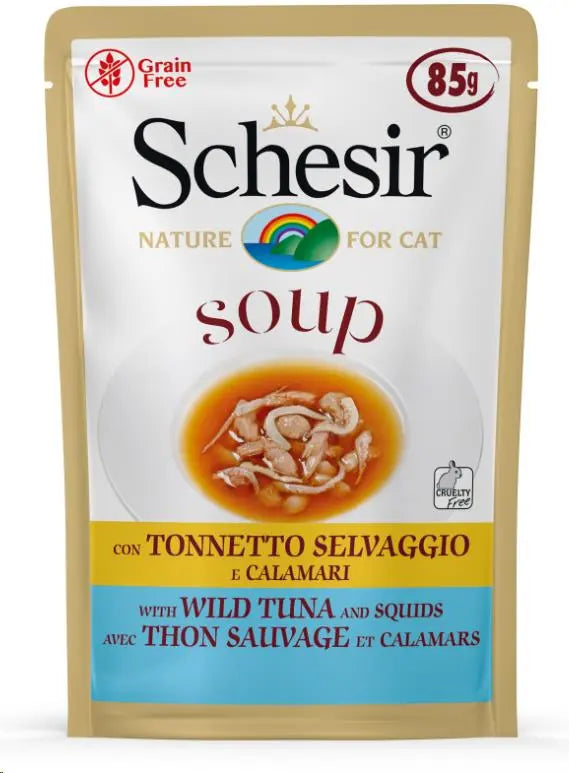 Schesir Sopa Gato Atún Salvaje Y Calamares 85Gr