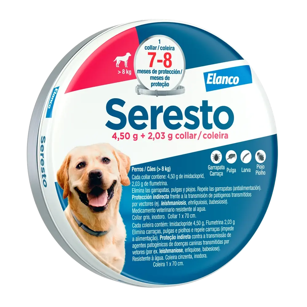 Seresto Collar Antiparasitario para Perros - Protección ante pulgas, garrapatas y mosquitos al mejor precio -Todoanimal.es