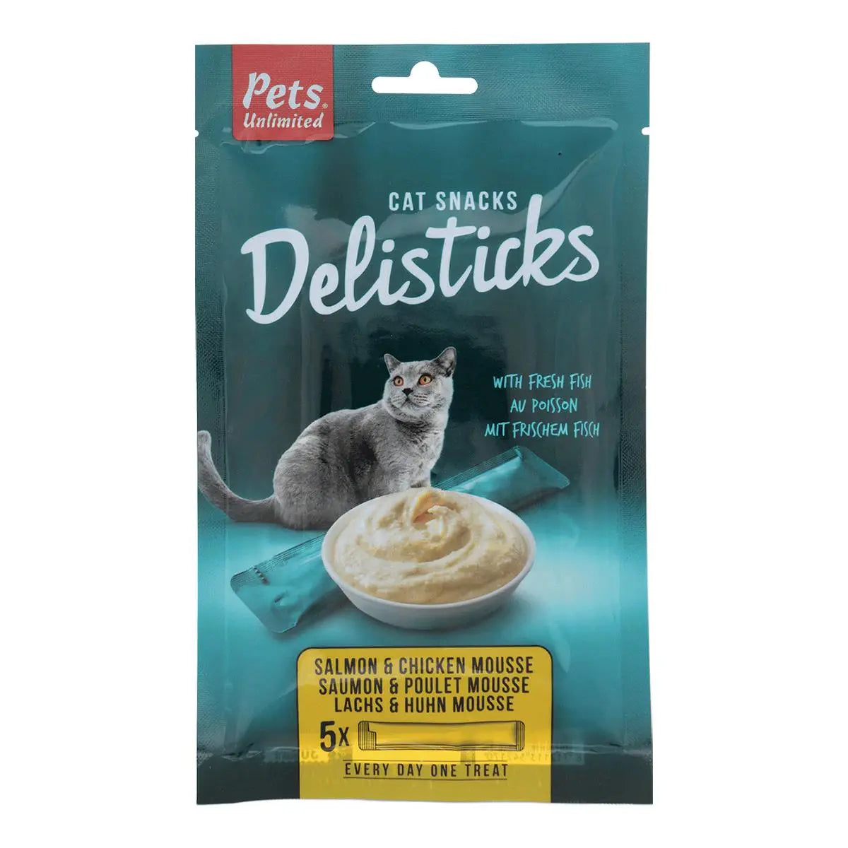 Snack Cat Pets Delisticks Salmon & Chicken 5X15Gr