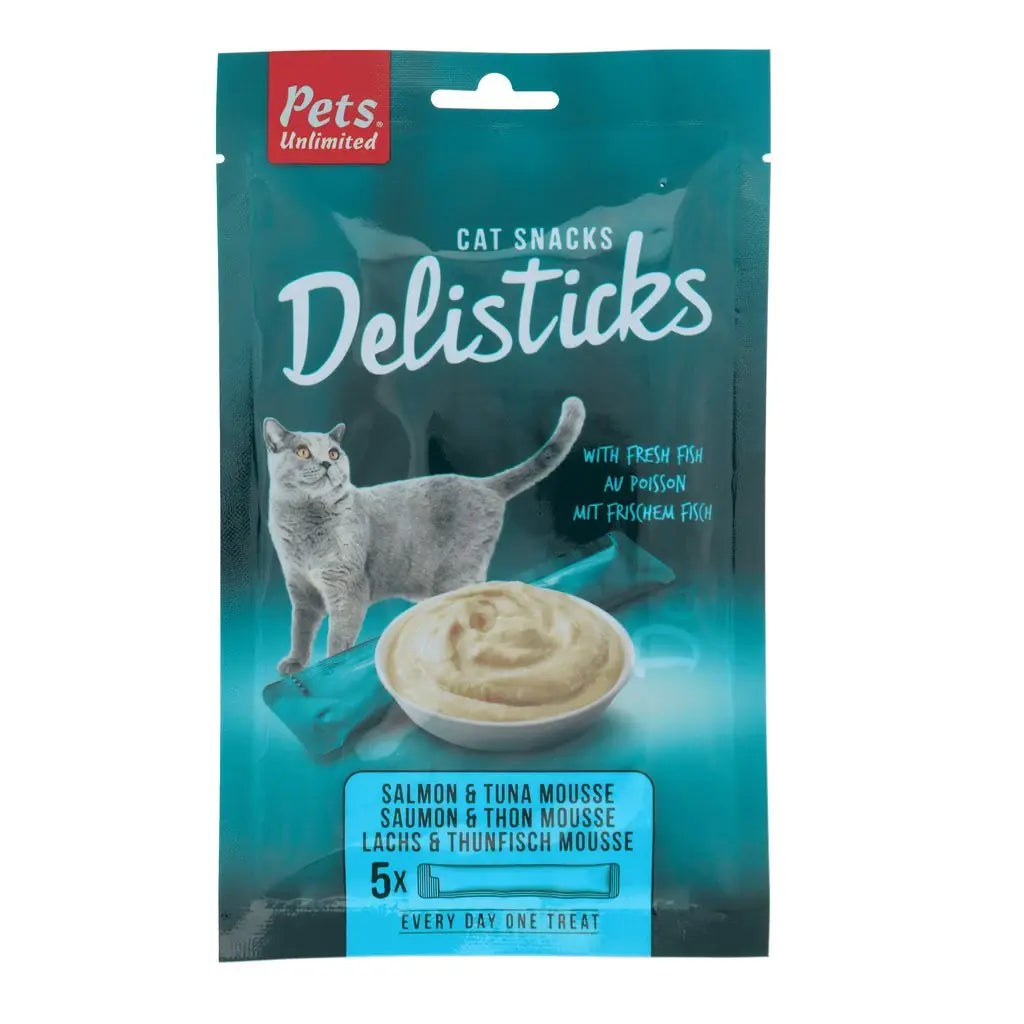 Snack Cat Pets Delisticks Salmon & Tuna 5X15Gr - Precios Más Baratos - Todoanimal