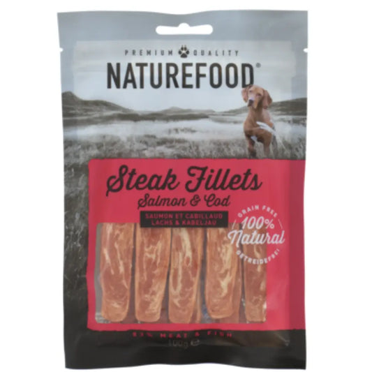 Snack Dog Naturefood Filete de Salmón 100 g al mejor precio -Todoanimal.es