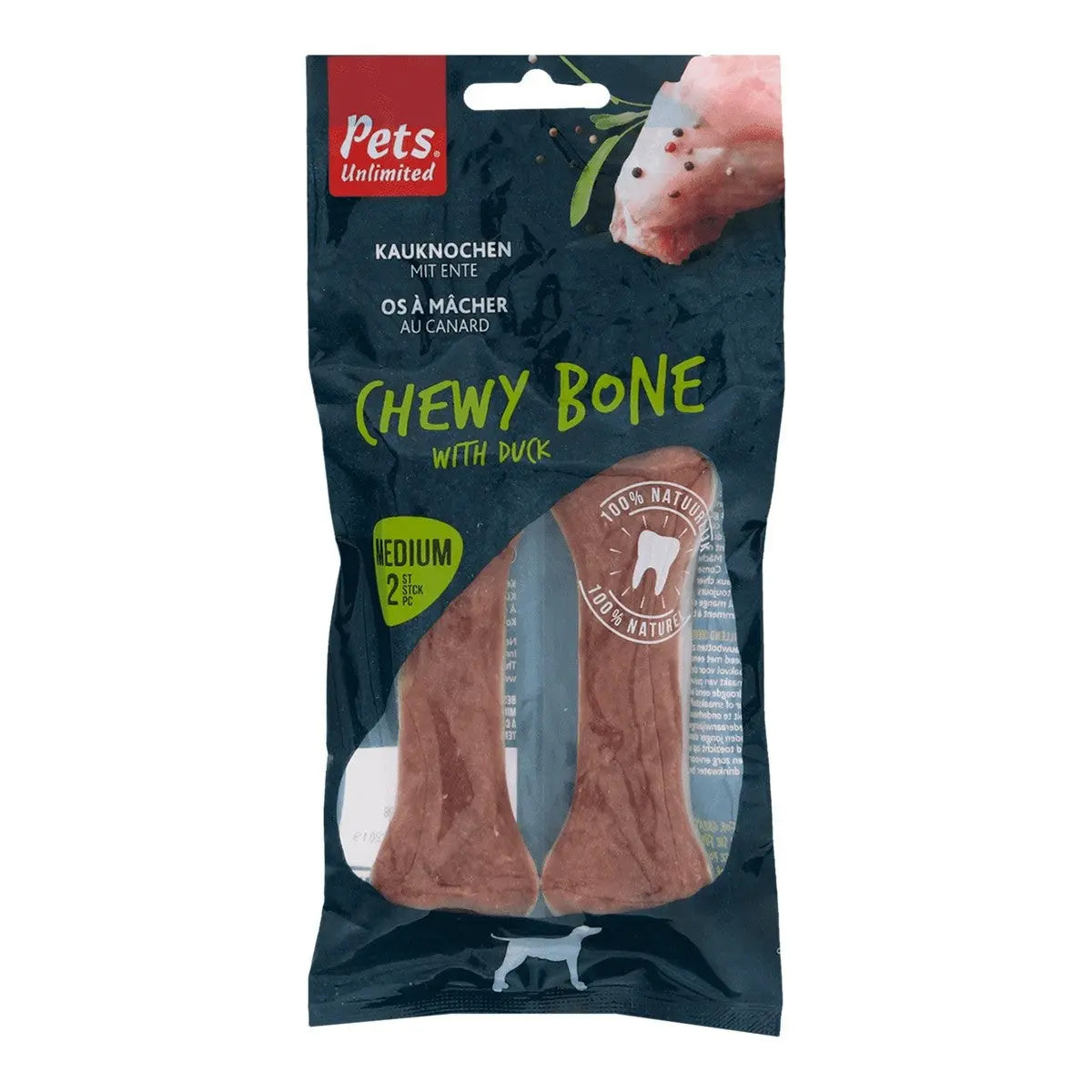 Snack Dog Pets Hueso Masticable Con Pato 80G - Precios Más Baratos - Todoanimal