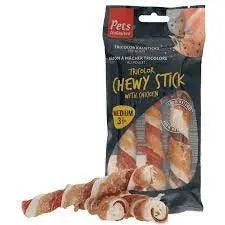 Snack Dog Pets Sticks Masticables Tricolor Con Pollo 90G