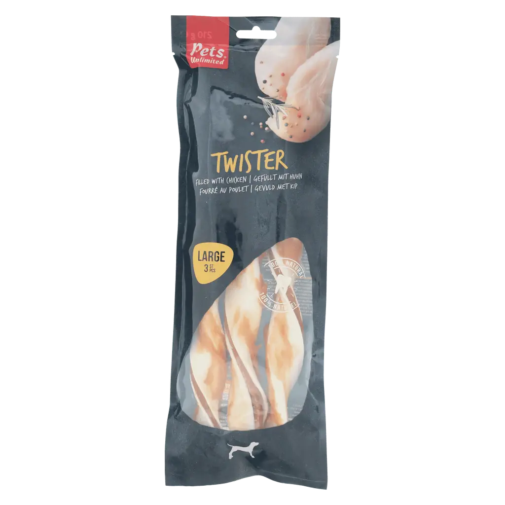 Snack Dog Pets Twisters Grande 3 Sticks 210G - Precios Más Baratos - Todoanimal