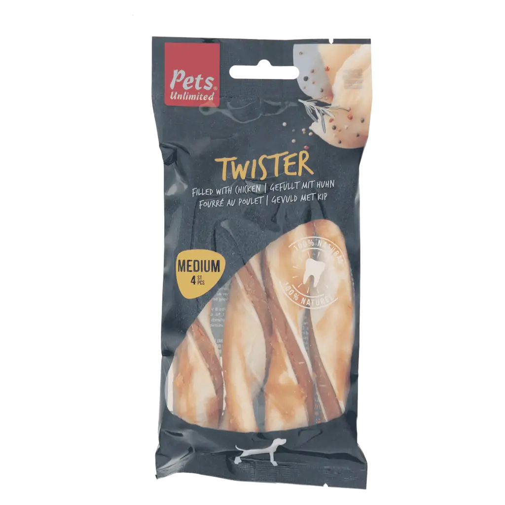 Snack Dog Pets Twisters Mediano 4 Sticks 80G - Precios Más Baratos - Todoanimal