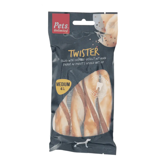 Snack Dog Pets Twisters Mediano 4 Sticks 80G