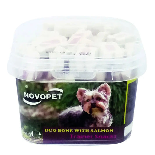 Snack Duo Bone With Salmón 140 g Novopet al mejor precio -Todoanimal.es
