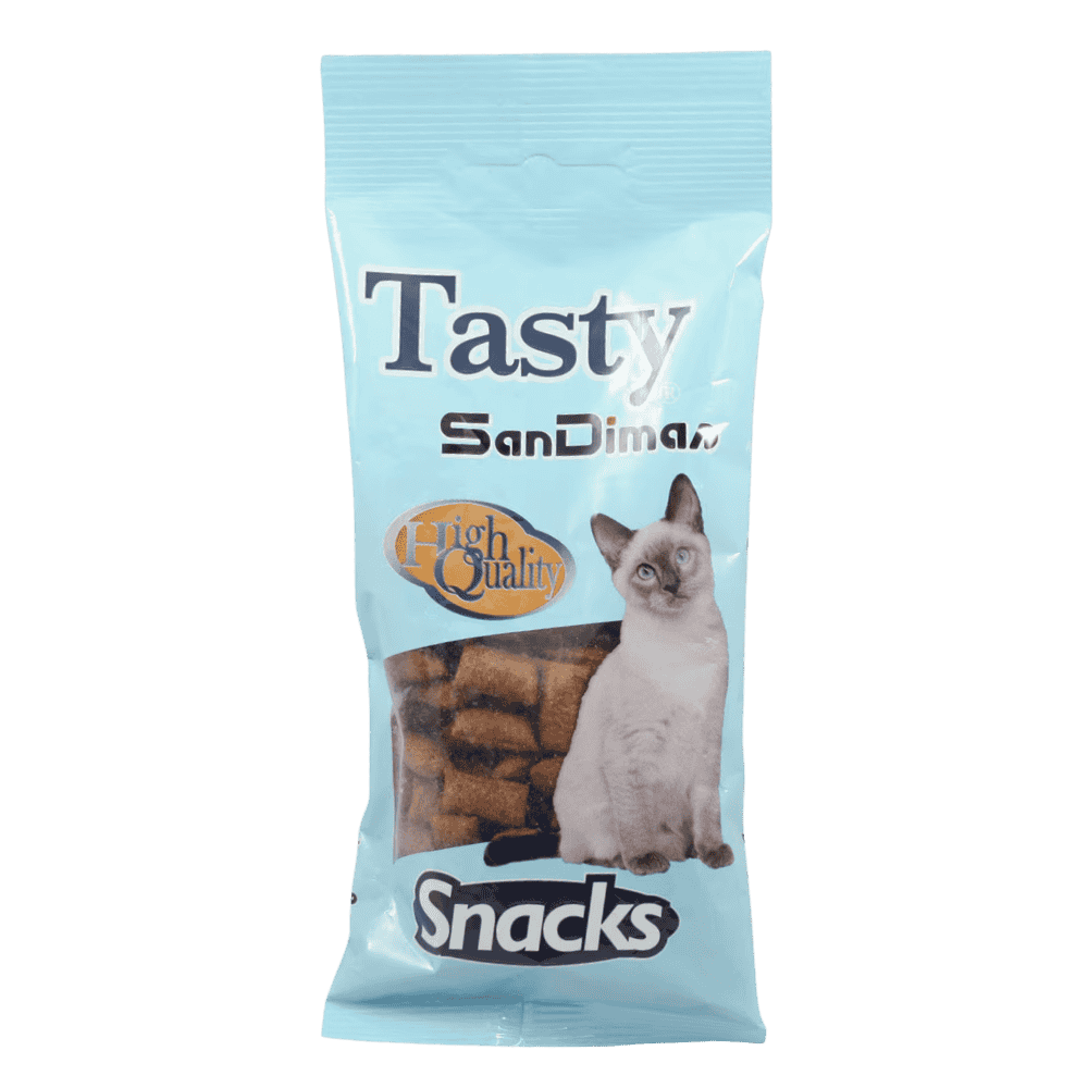 Snack Tasty Gatos Rellenitos Crunch Salmón 50 g al mejor precio -Todoanimal.es