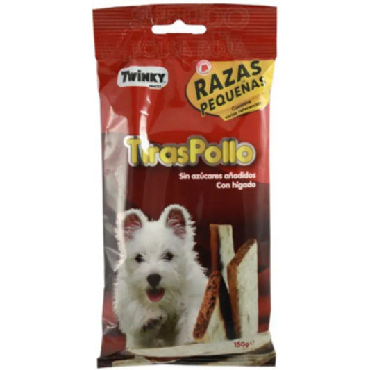 Snack Twinky Tiras Pollo 150 g al mejor precio -Todoanimal.es