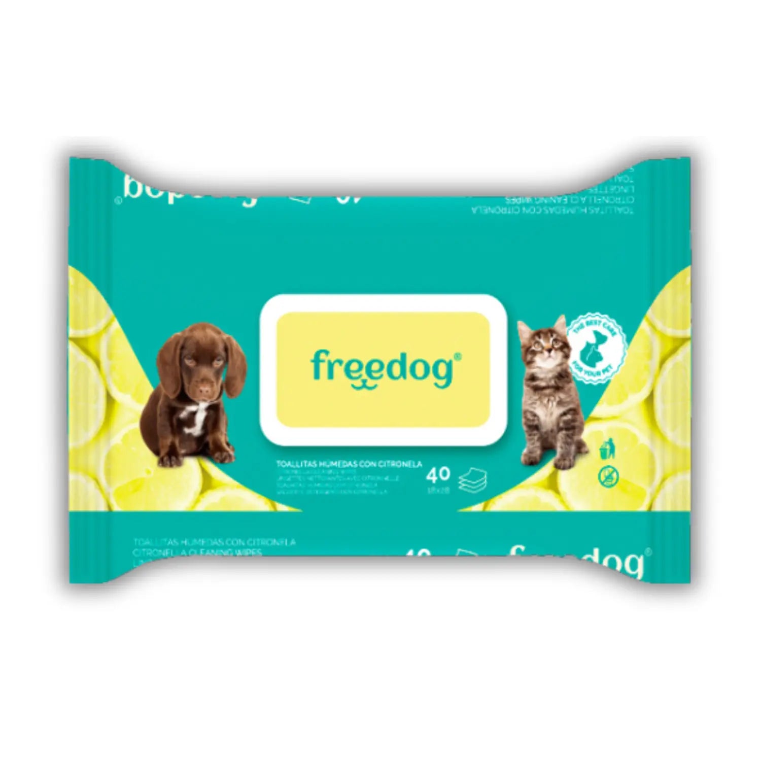 Toallitas Húmedas Citronela Freedog 40Udes 28X18Cm FREEDOG