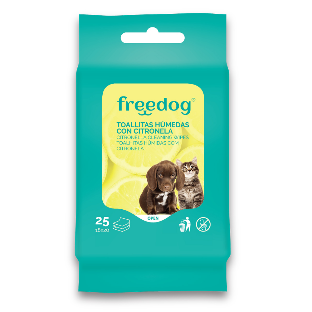 Toallitas Húmedas Citronela Pocket 25Udes 18X20 cm al mejor precio -Todoanimal.es